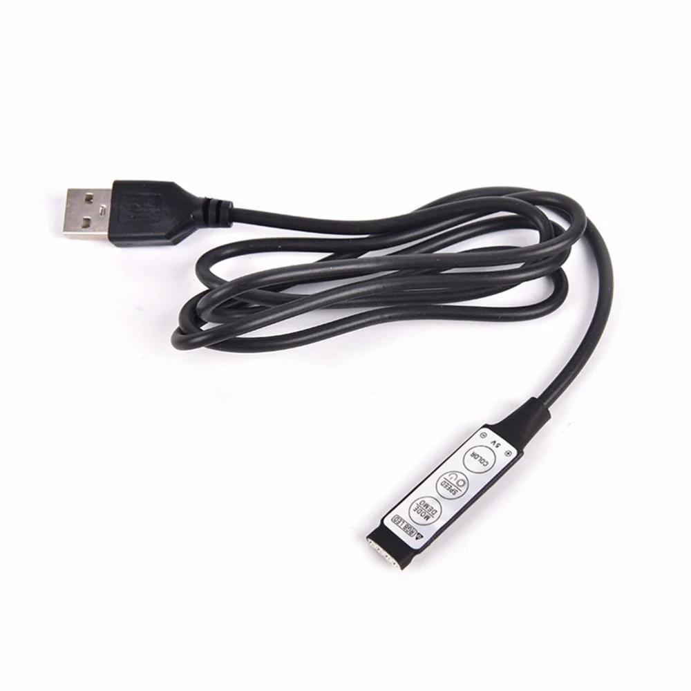 3 Key USB Mini 5V RGB LED Cable Controller Dimmer Remote Control For 2835 5050 3528 RGB Strip Light SMD Lights