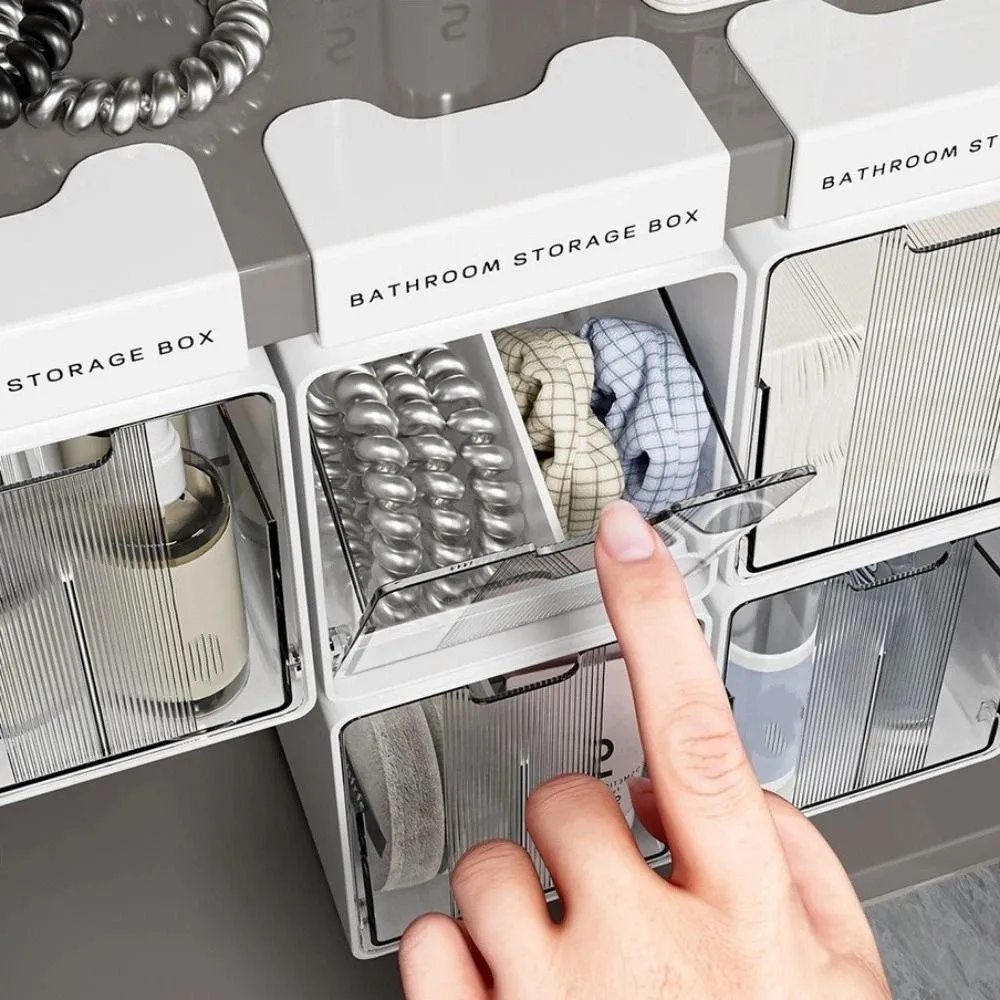 Hanging/Hook Style Drawer Style Storage Box Plastic Transparent Makeup Storage Container Large Capacity Space Saving