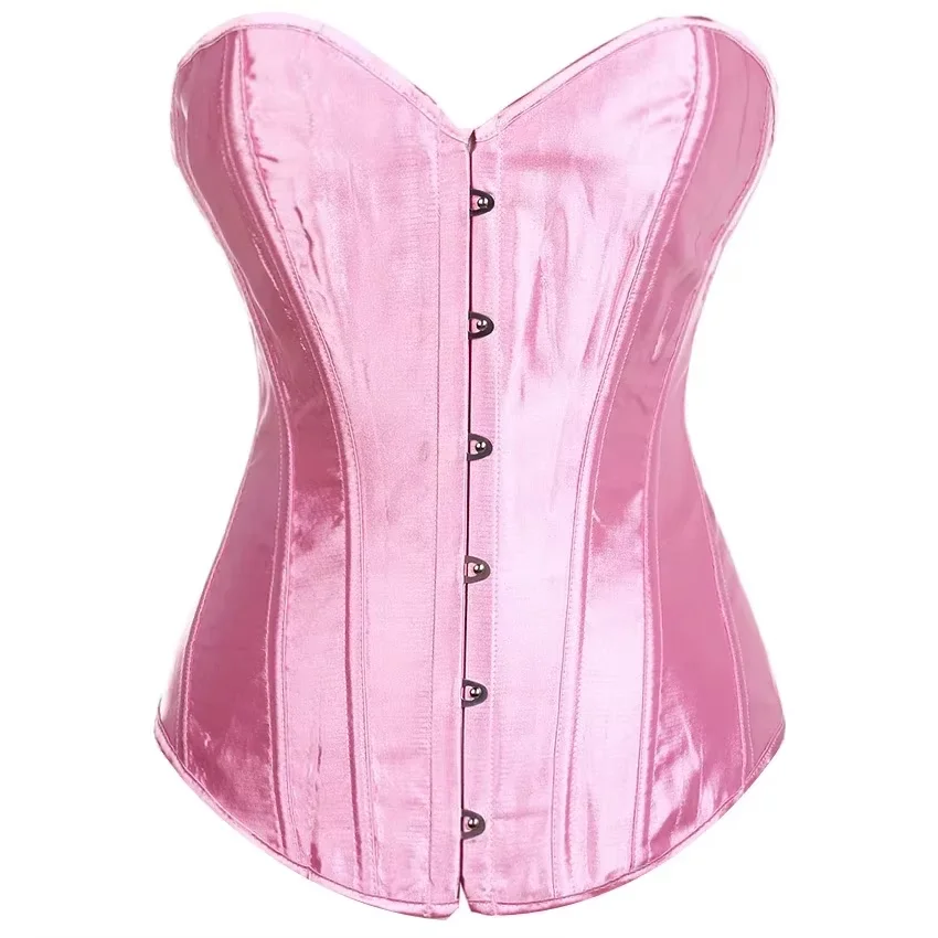 Waist Trainer Corset Top Bustiers Overbust Satin Sexy Costume Corselet Brocade Vintage Style Bridal Korsett Women Shapewear