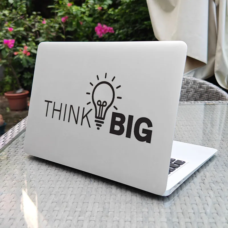 Think Big Bulb Quote Vinyl Laptop Accessories Decal for MacBook Air 13 Retina Pro Mac Cover Skin Notebook Decor Computer Sticker