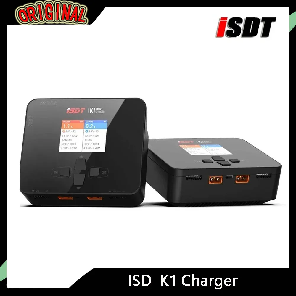 

ISDT K1 Dual - Channel Balance Charger - AC 100W/DC 2×250W, 10A, Supports LiPo/NiMh/Pb Batteries