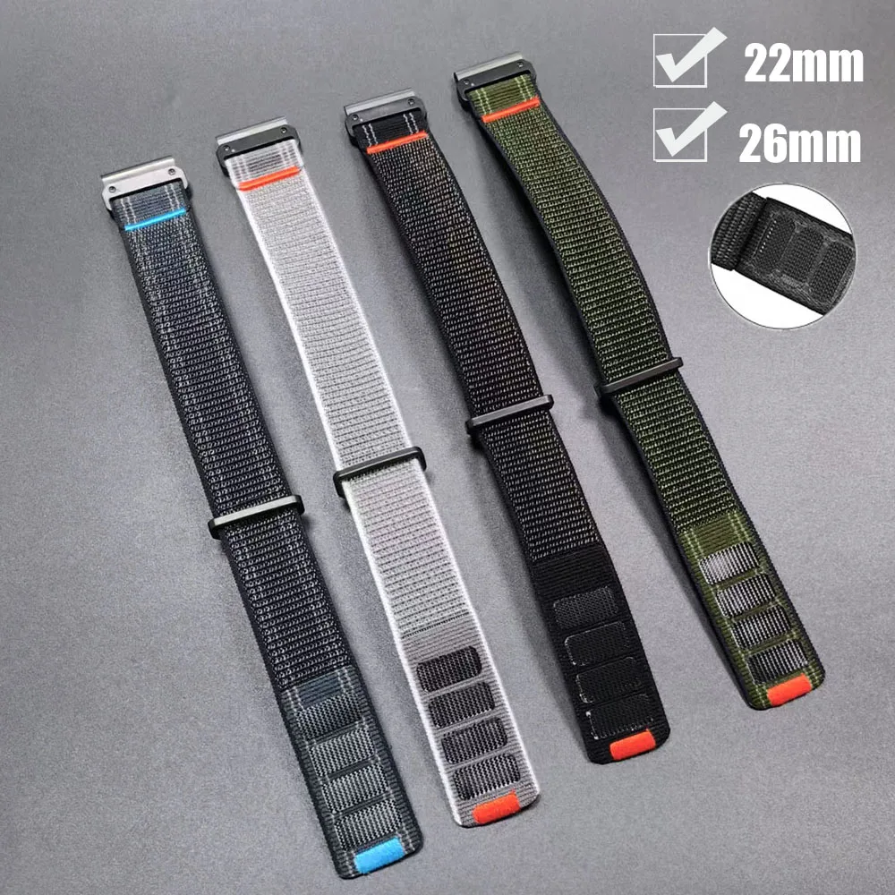 Quick Fit 22 26mm Uhrenarmband für Garmin Fenix 5 5XPlus 6X 6XPro 7 7X 3HR E 8 Nylon-Gewebeband Enduro 3/Forerunner 970 Armband