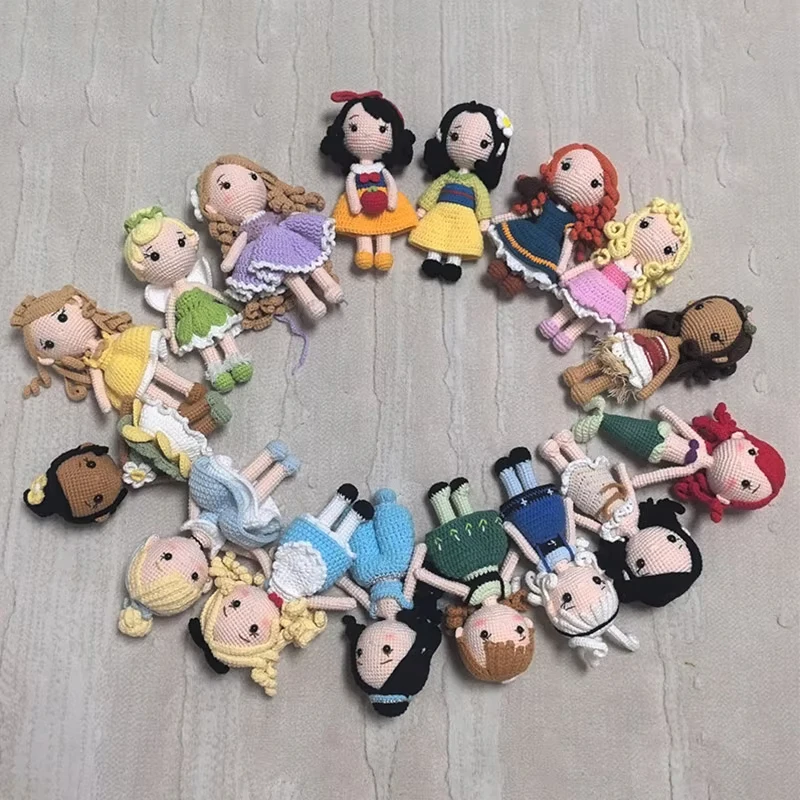 Handmade DIY Knitting Doll Crochet Princess Dolls Crochet Dolls For Home Accessories Set Pattern Craft Toy Ornaments Handmad
