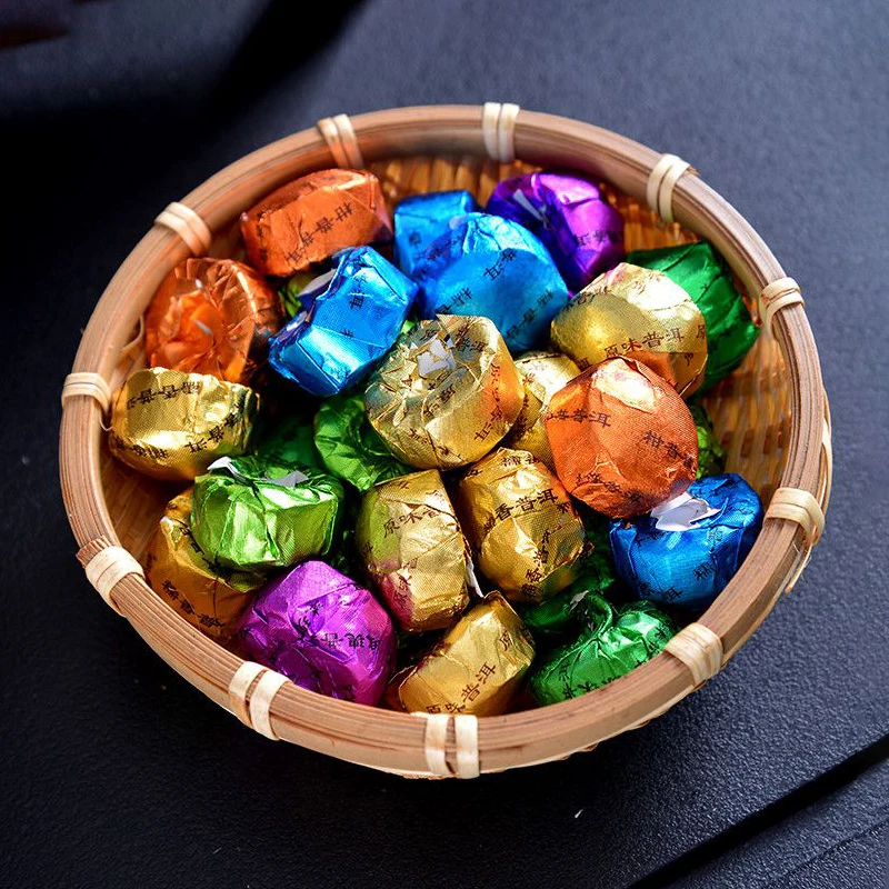 DIY Colored Tin Foil Puer Xiaotuo Tea Packing Paper 6g/pcs Yunnan Pu'er Small Tea Cake Universal Pack Paper Mix Type Combination