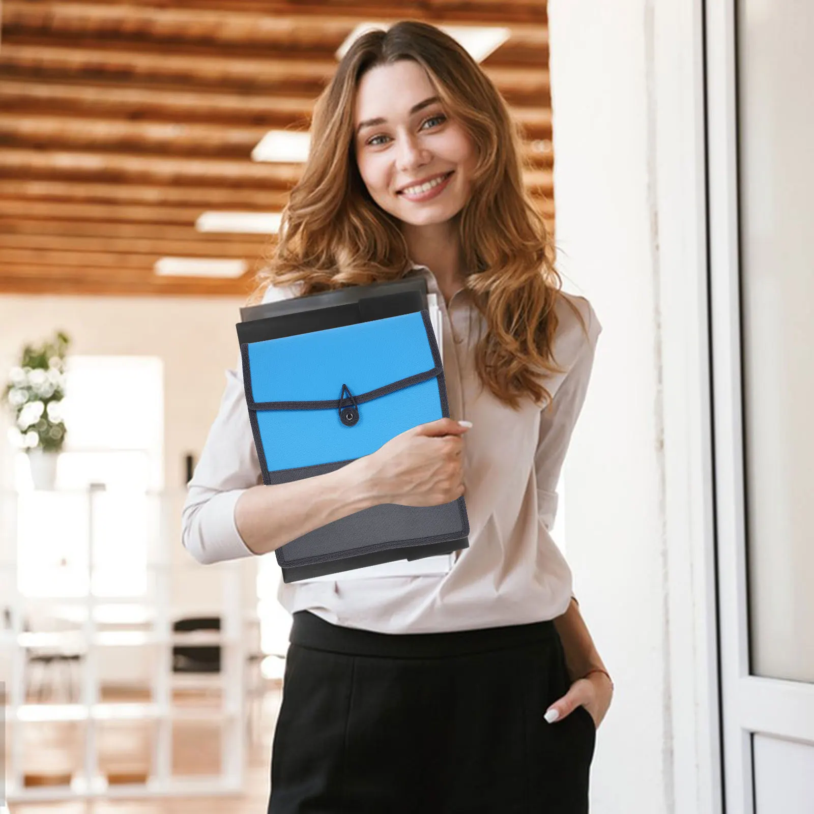 

File Holder Folder Tote Bag with Pockets Travel Document Pouch Official Organizer Bags Zipper Storage