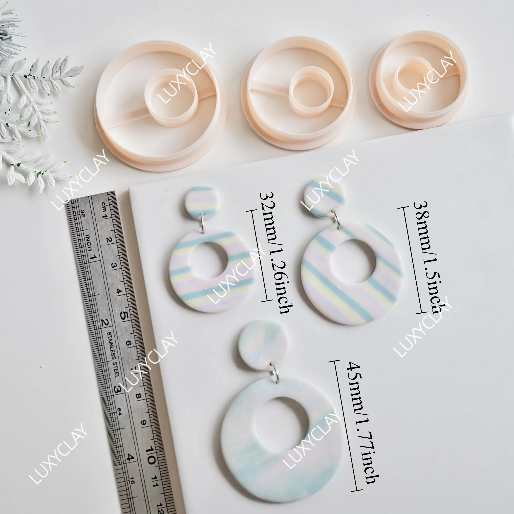 3pcs Hollow Circle Square Donu - Tassel Earrings Boho ulasan dan harga
