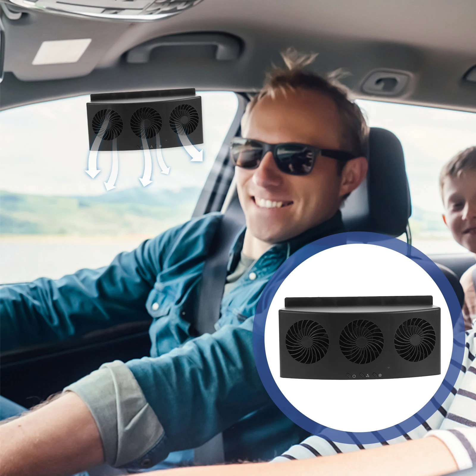 

Fan In-car Exhaust Cooling Fans Compression for Black Vehicle Window Portable Baby