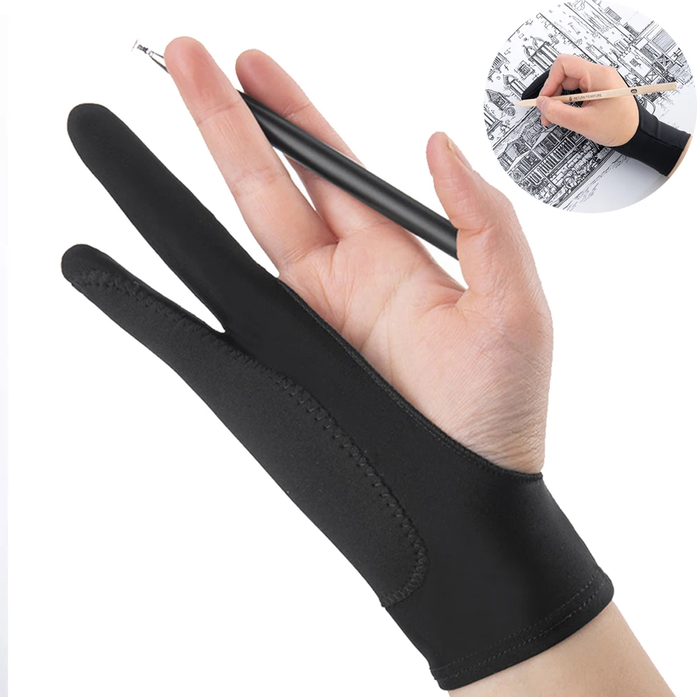 1PC Two-Finger Hand Painting Gloves Oil Painting Art Supplies Anti-touch Tablet Digital Board Screen Touch Drawing Anti-fouling