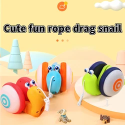 Children's Cute Rope Drag Snail Creative Toy Music Light Rope Pull Baby Toddler Toy