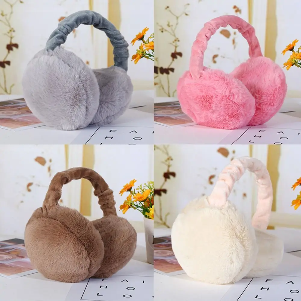 Cute Soft Plush Ear Muffs Winter Earflaps Warm Solid Color Fluffy Earmuffs Ear Protection Korean Earmuff Ear Warmer Coldproof