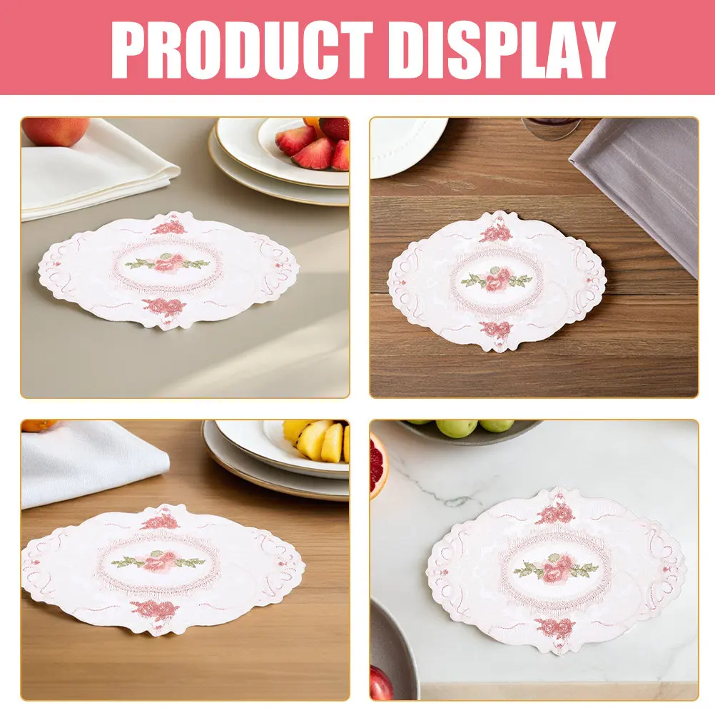 4Pcs Lace Place Mats For Dining Table Placemats Fall Table Decor Exquisite Embroidered French Style Weddings