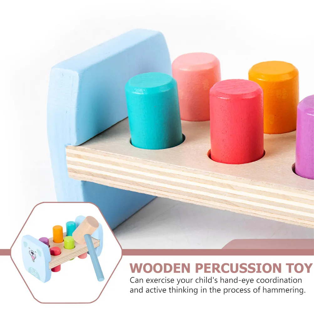 

Набор из 1 предмета: Деревянная интерактивная игра-стучалка с мультяшным дизайном для раннего развития и тренировки мелкой моторики рук у детей