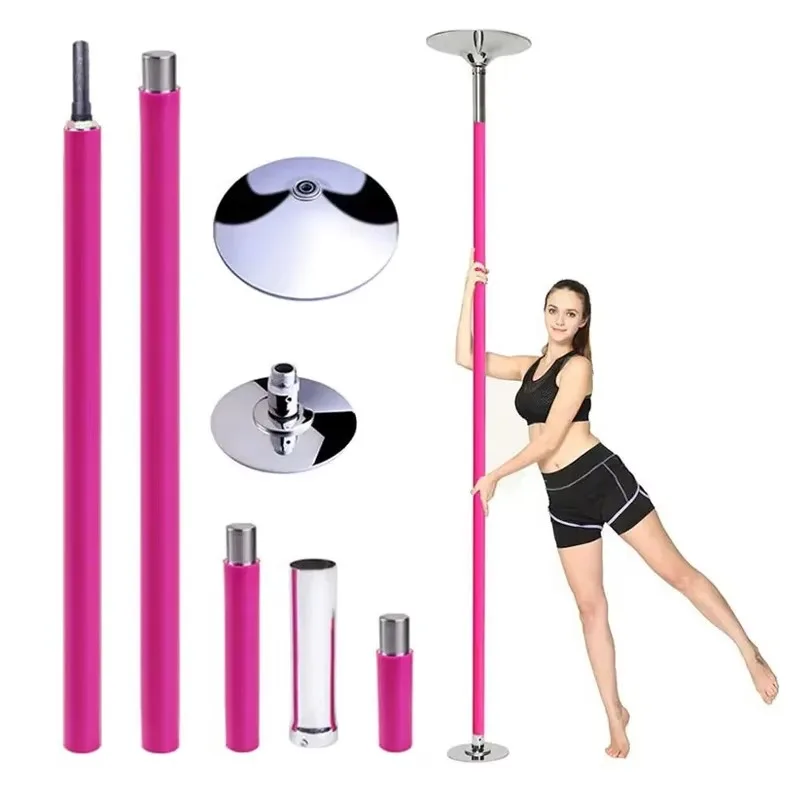 Dance Pole Silicon Pink Removable Rotating Static Stripper Pole Portable Fitness Pole Dance Show Bathroom Bar Studio Dance Tube