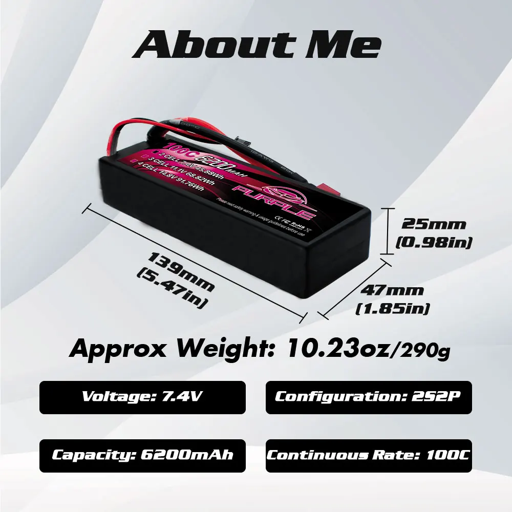 2pcs cnhl 2s 7,4 v lipo batterie 6200mah 100c hardcase mit t deans stecker für rc auto boot fahrzeuge lkw tank truggy buggy hobby