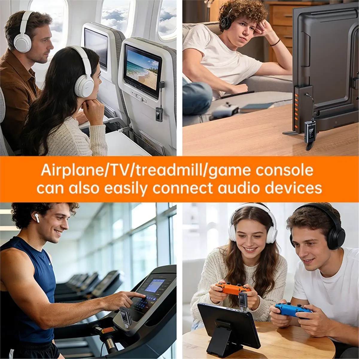 (A99Z] Clip-on Wireless Bluetooth 6.0 Audio Receiver Transmitter Adapter TF Card Dual Connection with Mic for TV PC Switch