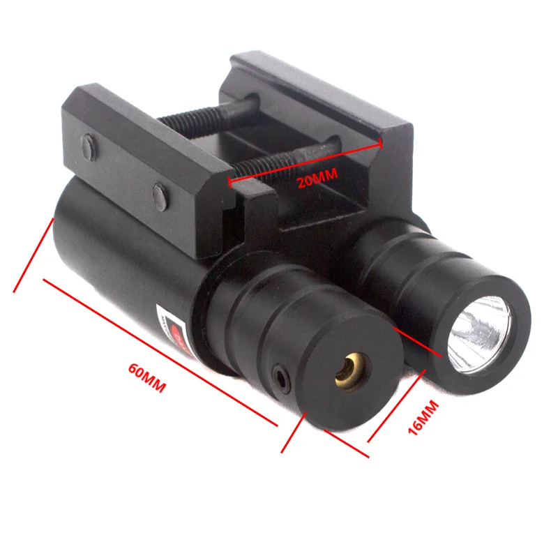 Tactical Laser Light fit for 20mm Picatinny Rail Rifle Laser Flashlight Battery Included Rifle Laser Light Combo