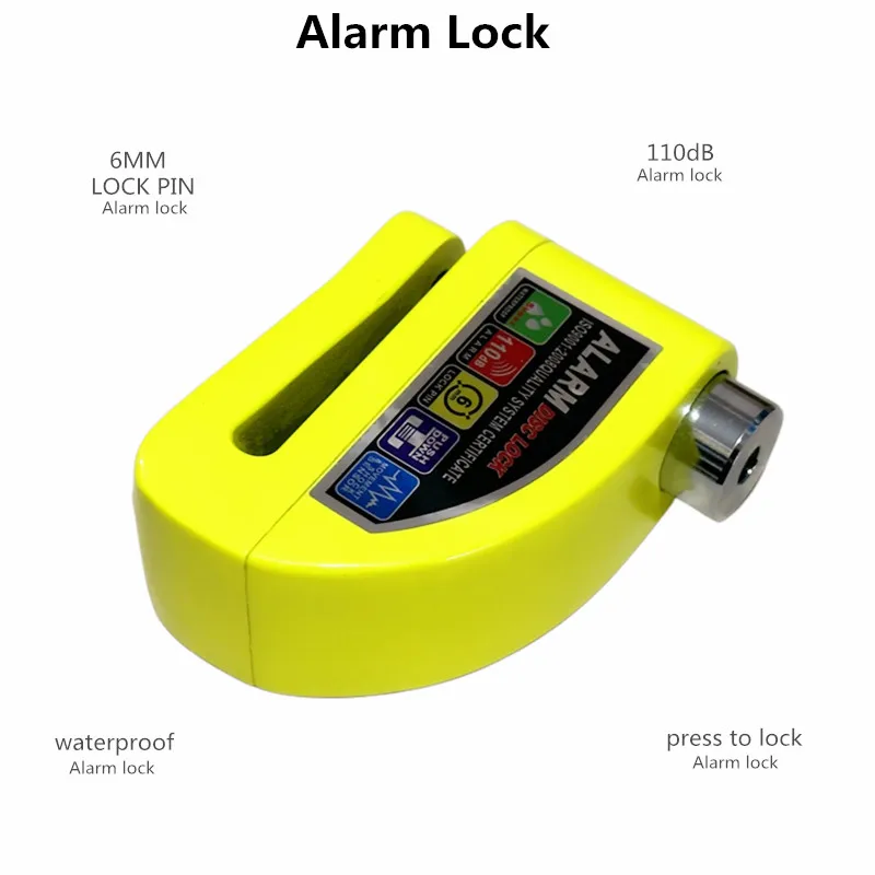 Waterproof Motorcycle Alarm Lock Bike Security Anti-theft Lock Motorbike Mountain Bike Disc Brake Lock + Bag + 1.5m Reminder Rop