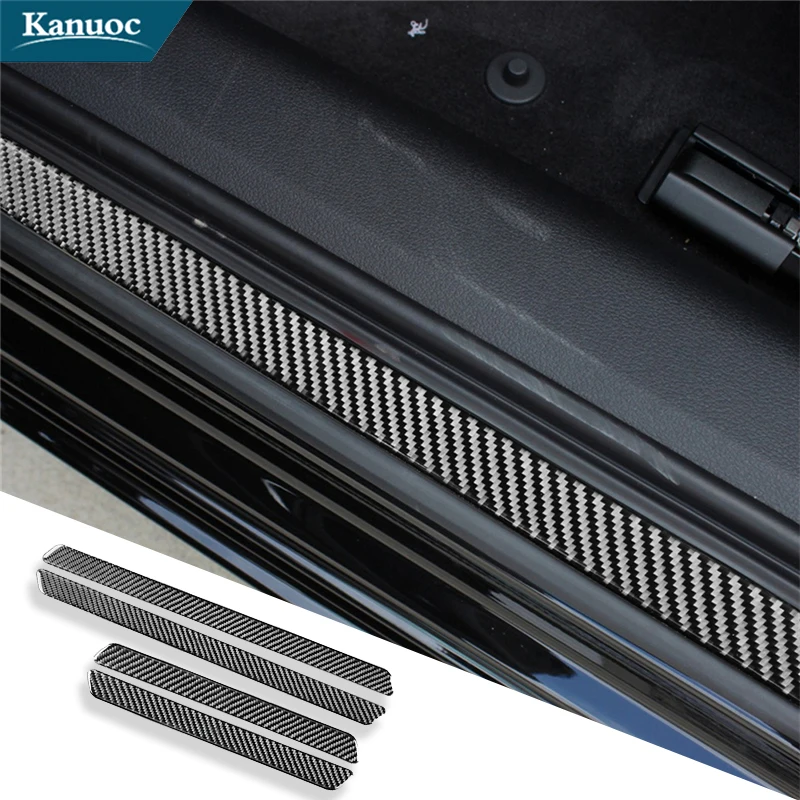 

4Pcs Carbon Fiber Stickers For Audi A6L A7 2019 2020 2021 Door Sill Strip Trim Car Interior Decorative Accessories