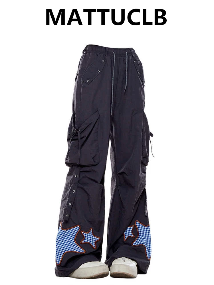 

Летние женские джоггеры Goblin Core, длинные брюки, брюки-парашюты Y2K, уличная одежда, японский Harajuku, гранж 2000-х годов, корейская мода, новинка