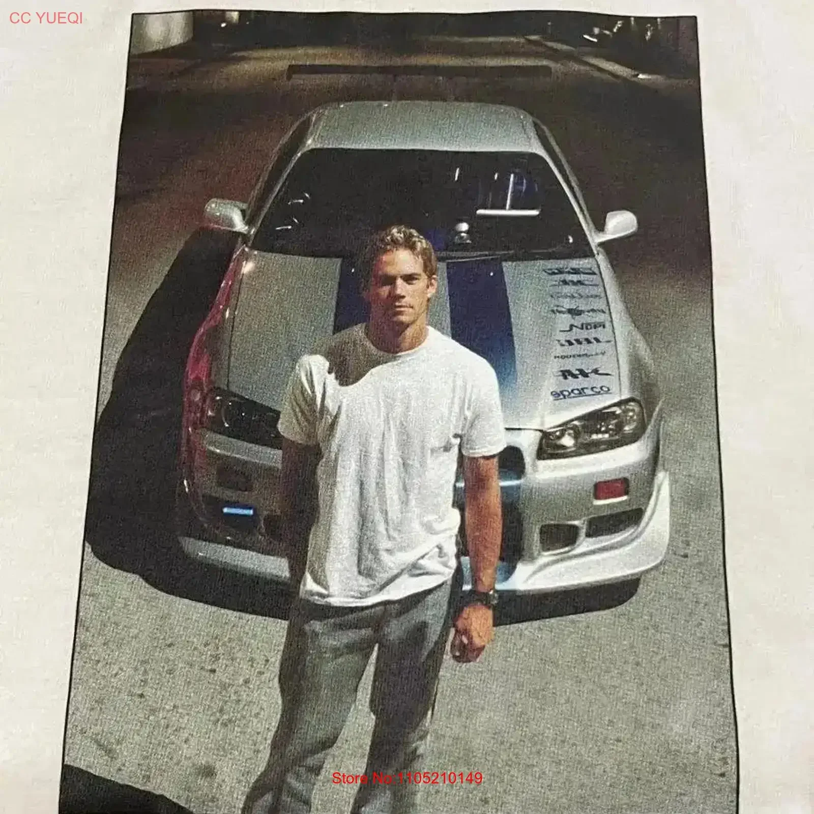 XL New unused try on only Paul Walker T Shirt Wild Speed 2 Wyspy Brian GT vintage Washed Stretched Soft graphic Comfortable
