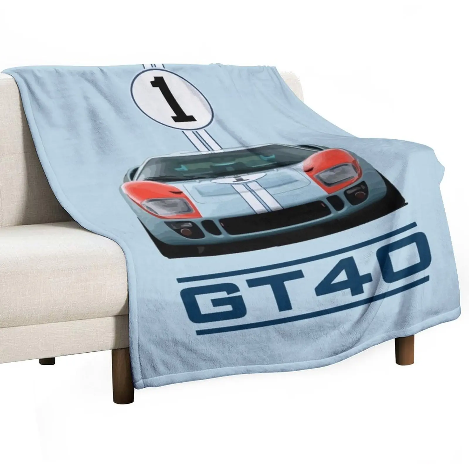 포드 쉘비 아메리칸 GT40 1966 던지기 담요 귀여운 격자 무늬 복고풍 여행 담요