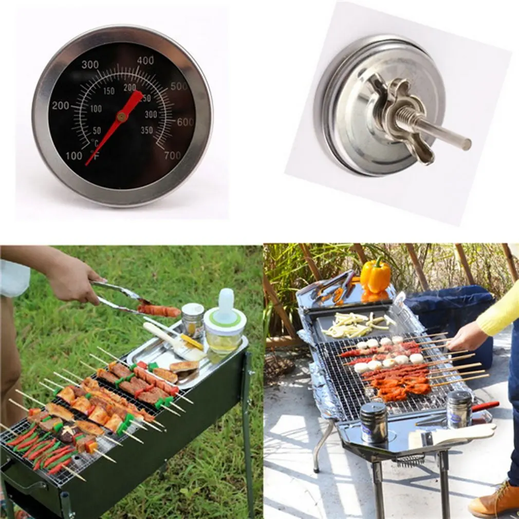 Roestvrijstalen Bbq Roker Pitgrill Bimetalen Thermometer Temp Meter Met Dubbele Gage 500 Graden Kookgereedschap