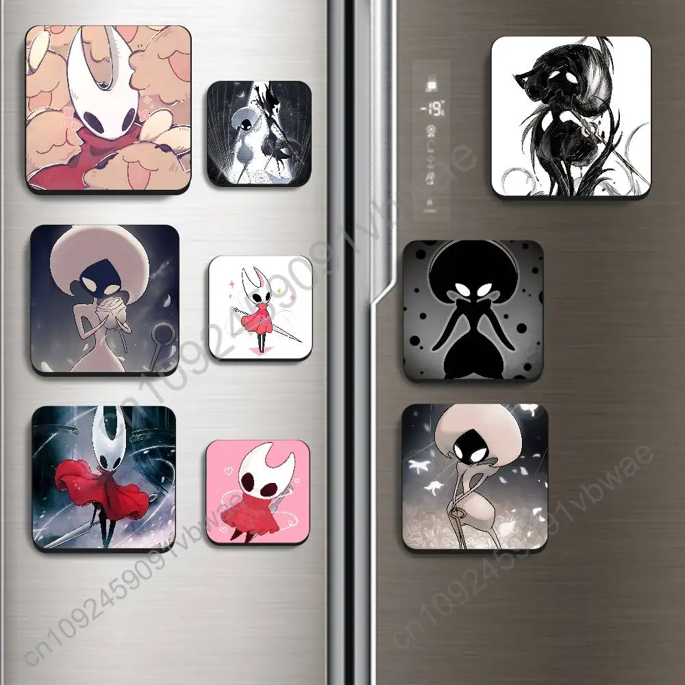 Lost Lace Silksong Hornet Hollow Knight Black Square Plastic Fridge Magnet, for Magnetic Sticker No Trace Left, Durable