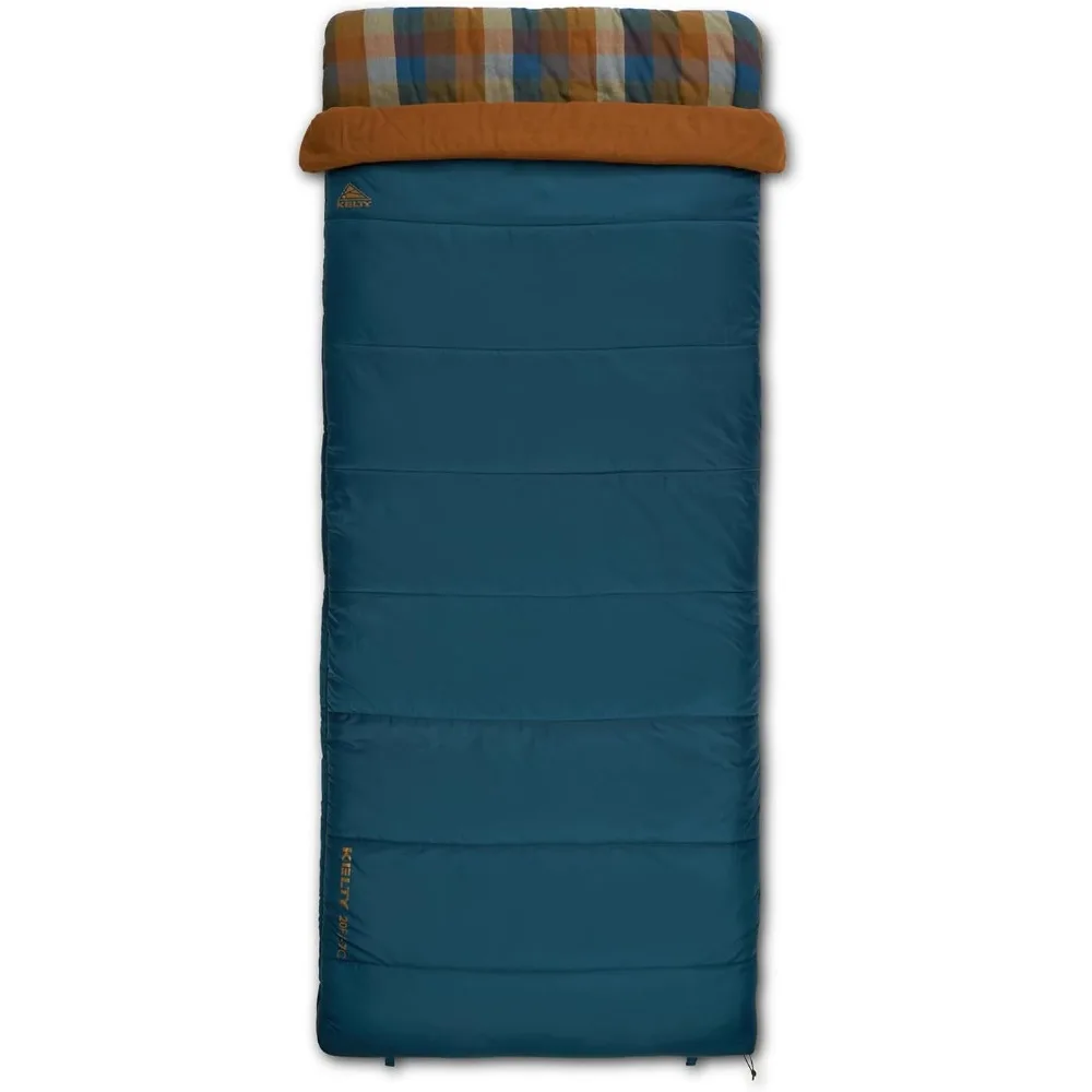 

CQSleeping Bag, Built in Blanket, Traditional Rectangle Shape, Organic Flannel Cotton Liner, Dual Locking Slide Zips