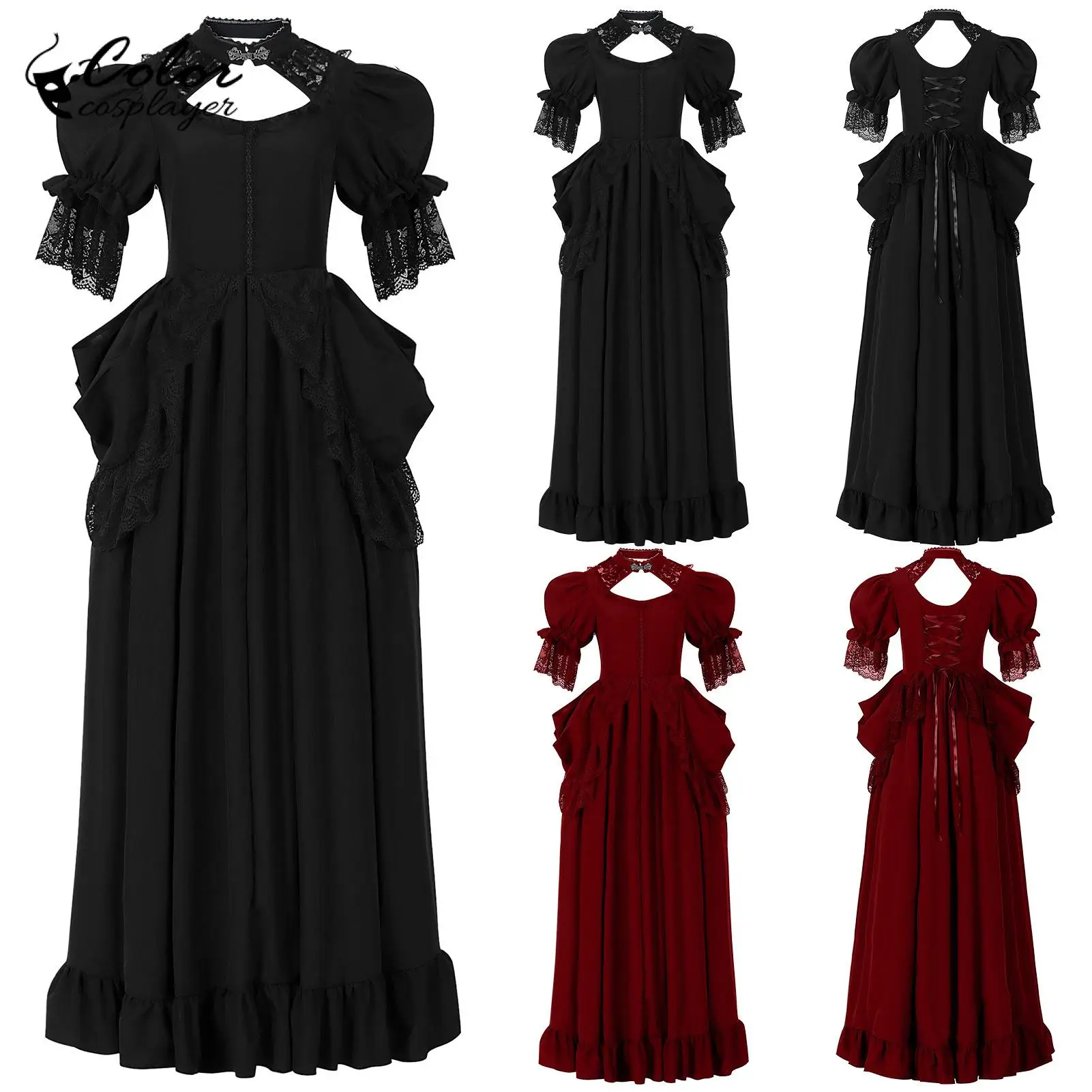 

Color Cosplayer Vintage Lady Dress Ball Noble Cosplay Costume Medieval Victorian Era Dress Carnival Party Wear European Clothing
