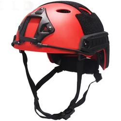 FAST MH/PJ/BJ Type Tactical Helmet, with Side Rail & NVG Mount, All-In-One Red Airsoft Protective Helmet, for Outdoor Paintball