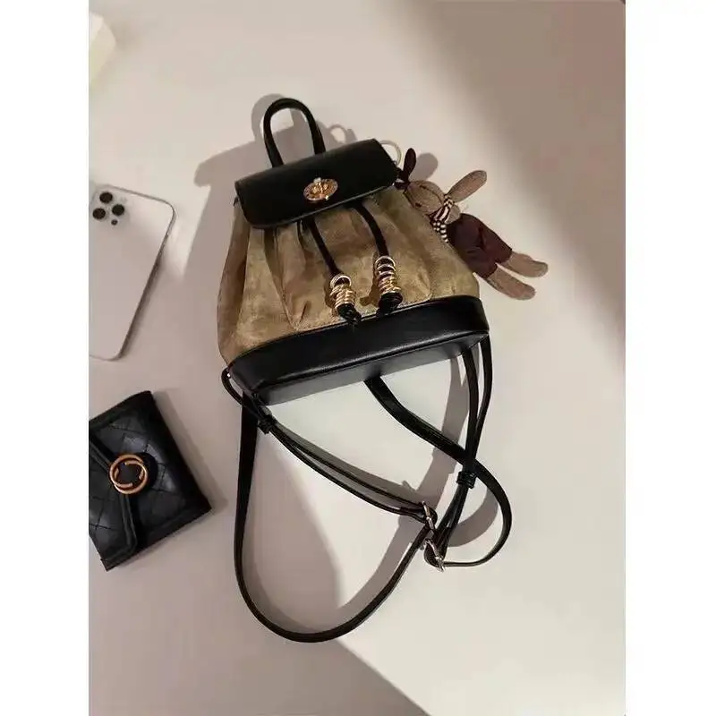 Bloom High Street Y2k Backpack Women Versatile Patchwork Handle Chic Casual Mini Backpacks Ladies Haruku Mochila Aesthetic