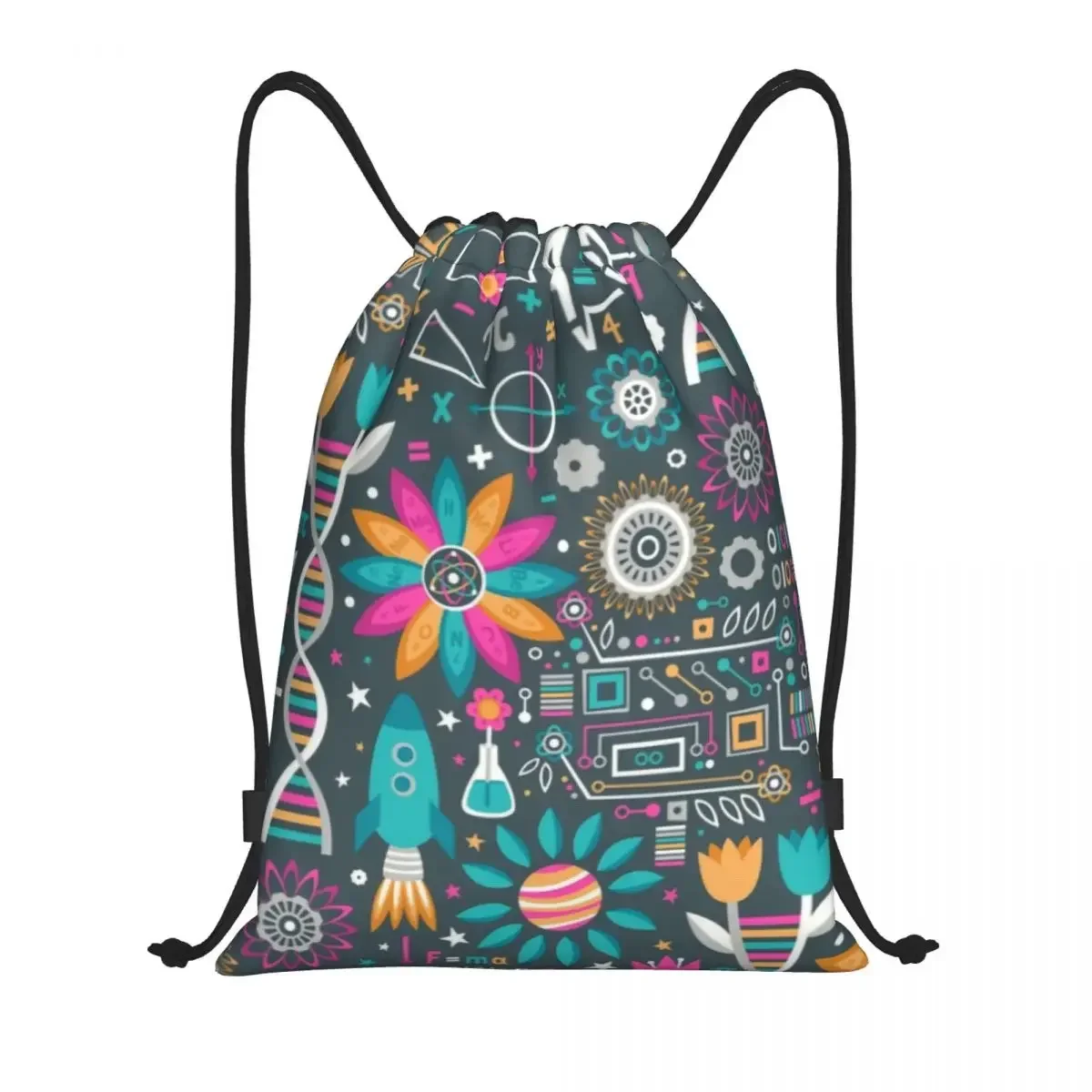 Flowers And Stems Drawstring Bag Men Women Foldable Gym Sports Sackpack Chemistry Biology Science Teacher Training Backpacks