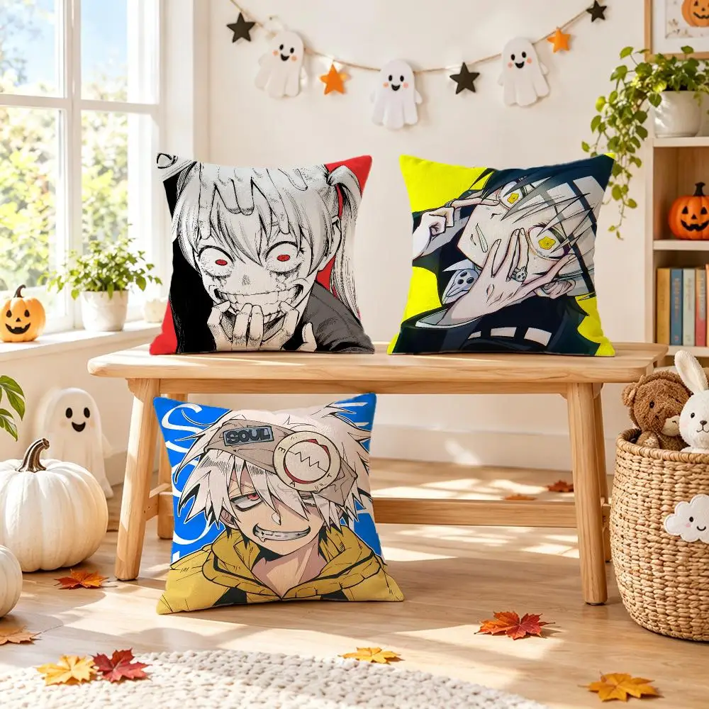 anime SOUL EATER Cushion Cover Pillow Short Plush Pillow Comfortable and Fresh Style for Living Room Bedroom Gift