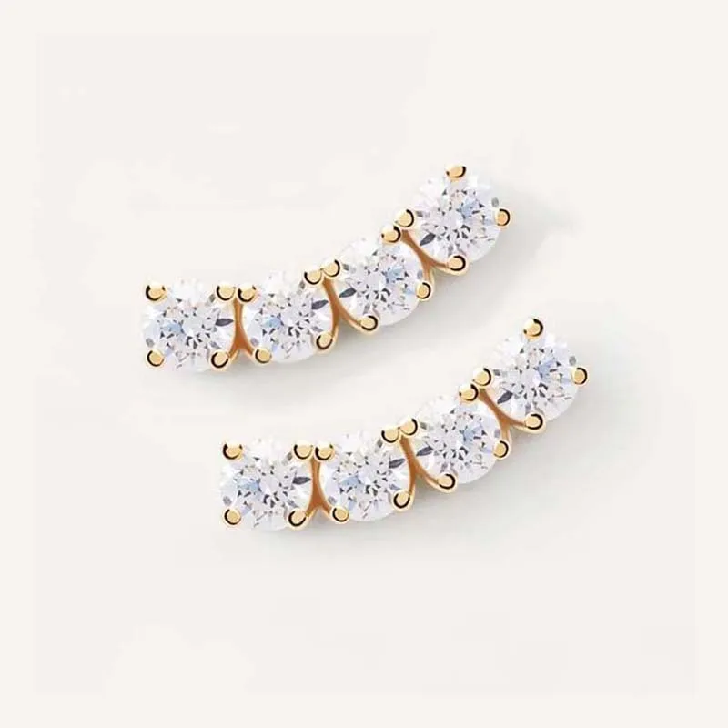 

Серьги Jenny&dave, французский элегантный стиль, из чистого серебра S925, с изогнутыми цирконами, универсальные, высококачественные, с индивидуальным дизайном, в стиле ретро, создающие ощущение роскоши, 2026