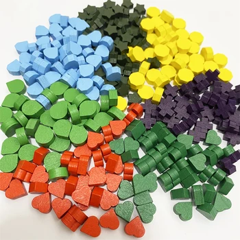 100 peças 10mm coração/diamante/água/cruz/estrela peão peças de jogo de xadrez de madeira para token jogo de tabuleiro acessórios de marca de lesão
