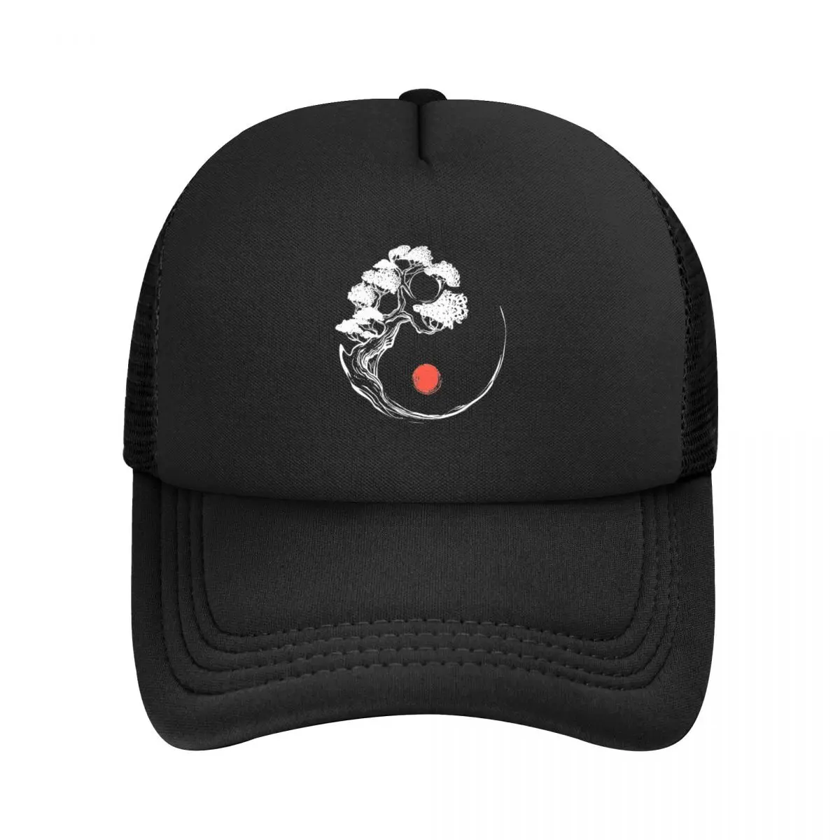 Bonsai Tree Yin Yang Namaste Trucker Cap Men Women Hip-Hop Yoga & Meditation Lifestyle Sun Hats Adjustable Mesh Baseball Cap