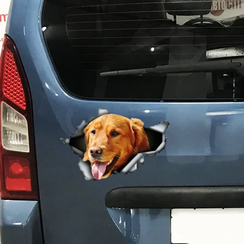 Golden Retriever car sticker, Golden Retriever magnet, Golden Retriever decal, dog sticker, car decoration