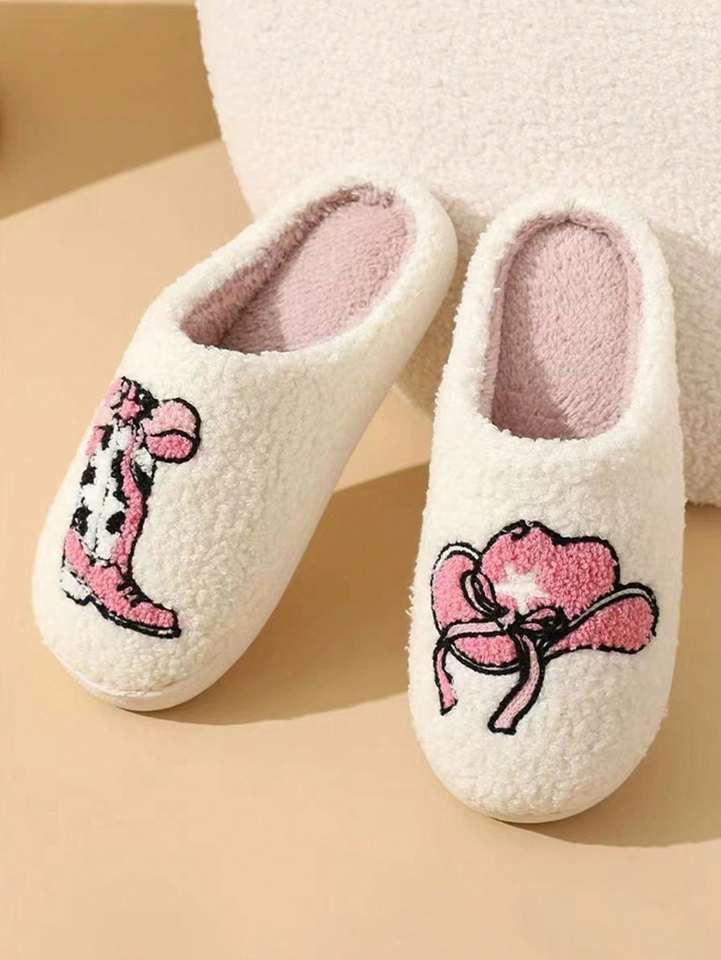  Comfortable home slippers, cute cartoon boots, hats, winter slippers, fabric slippers, couple slippers for men and women, thick- 