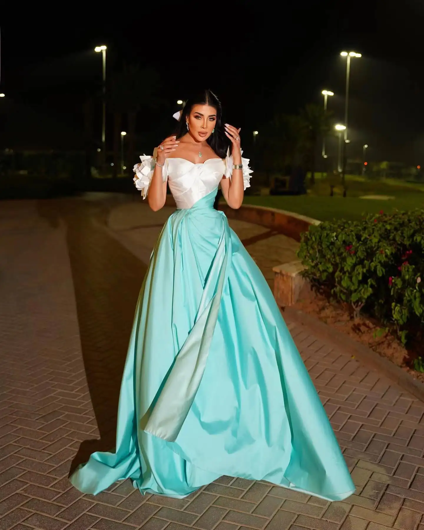 New Arrival Off The Shulder Flowers Satin Mermaid فساتين السهرة vestidos de fiesta فساتين سهره evening dresses