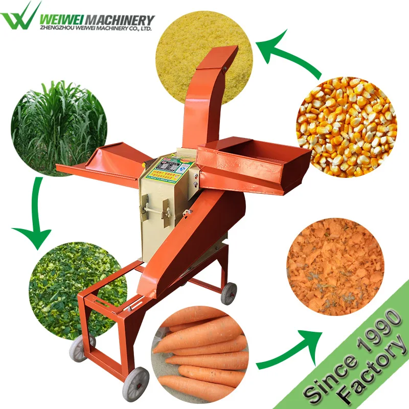 Weiwei agriculture multi purpose shredder chaff cutter grass crusher corn grinder animals feed machines