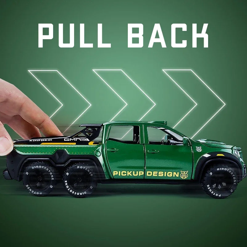 1:28 classe X Exy 6X6 modèle de pick-up tout-terrain jouet voiture en alliage moulé sous pression tirer à l'arrière jouets véhicule pour cadeau
