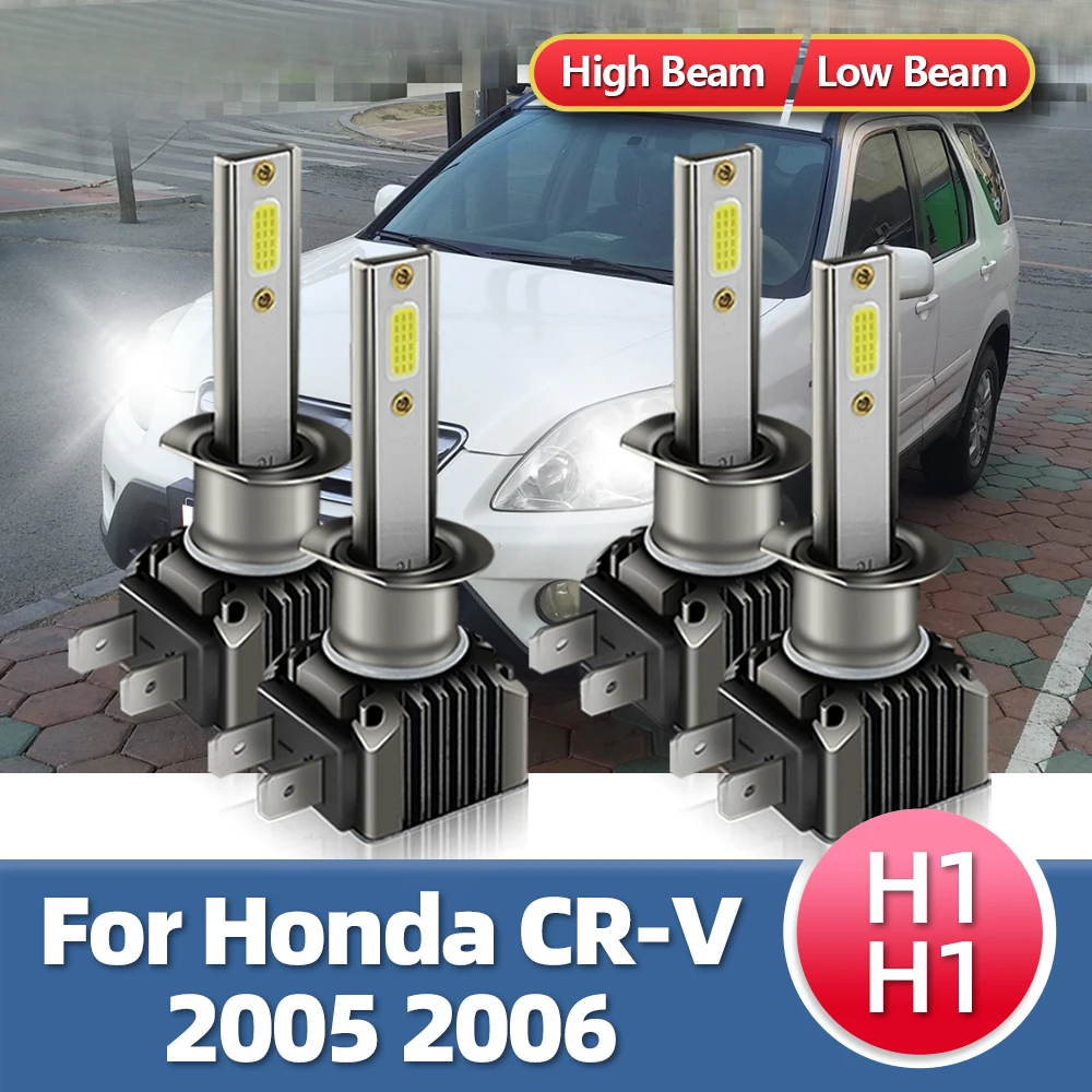 

2/4PC LED Headlights MINI Light Bulbs High Low Combo Headlamps Kit Front Car White Lamps For Honda CR-V CRV 2005 2006