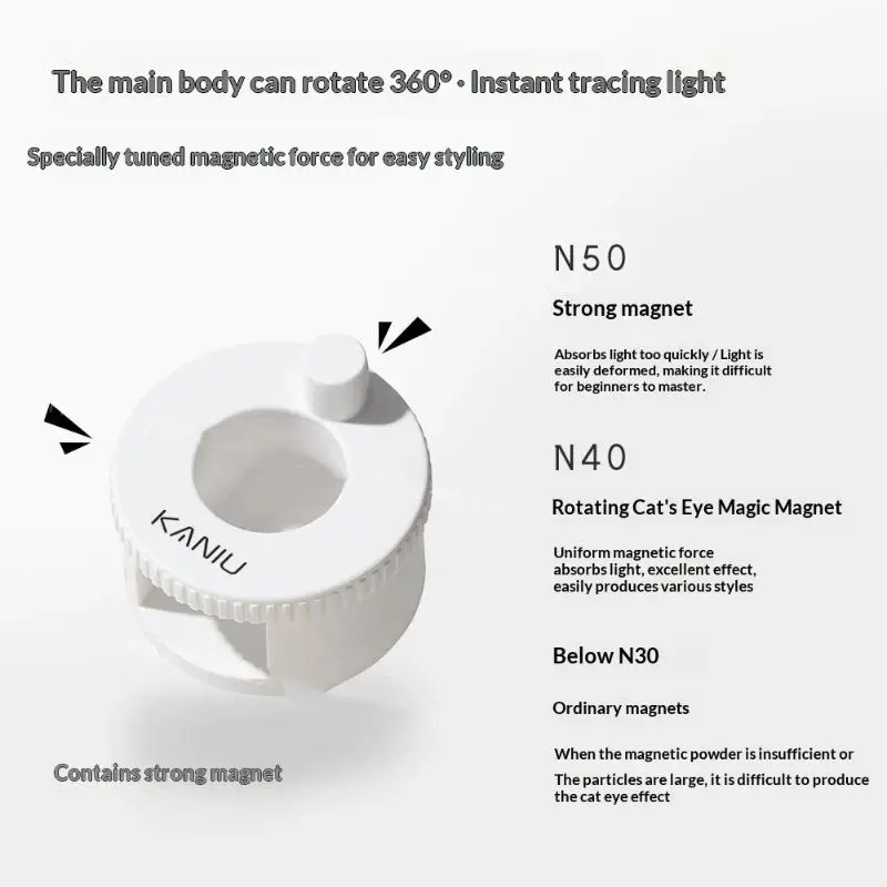 New Rotating Cat Eye Nail Magnet Wide Light Glass Bead Multifunctional Strong Automatic Nail Art Magnetic For Gel Nail Polish