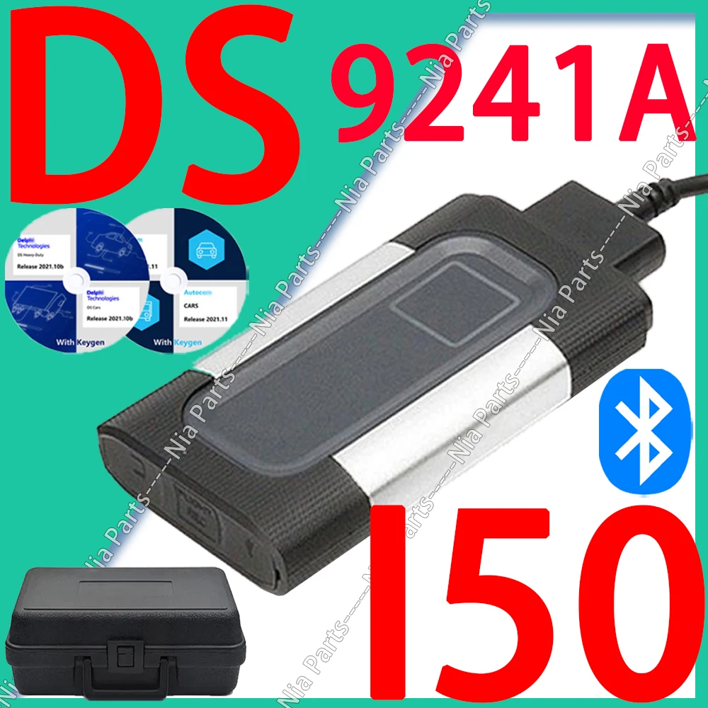 DS-150e Real 9241A Chip Single del-phi 2021 auto-com Bluetooth + keygen diagnostics for car truck obd2 scanner inspection tools