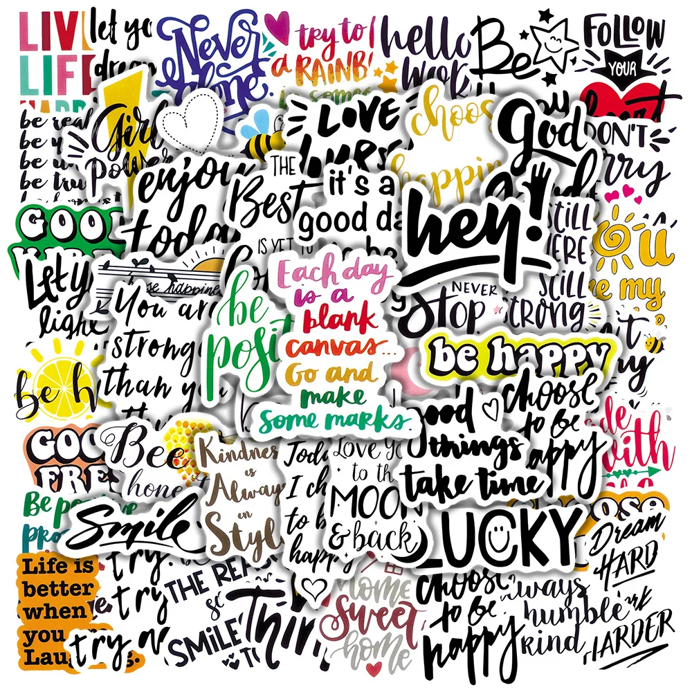 10/30/50pcs 영감 영어 고전 만화 낙서 스티커 전화 어린이 장난감 노트북 워터 컵 방수 데칼 스티커