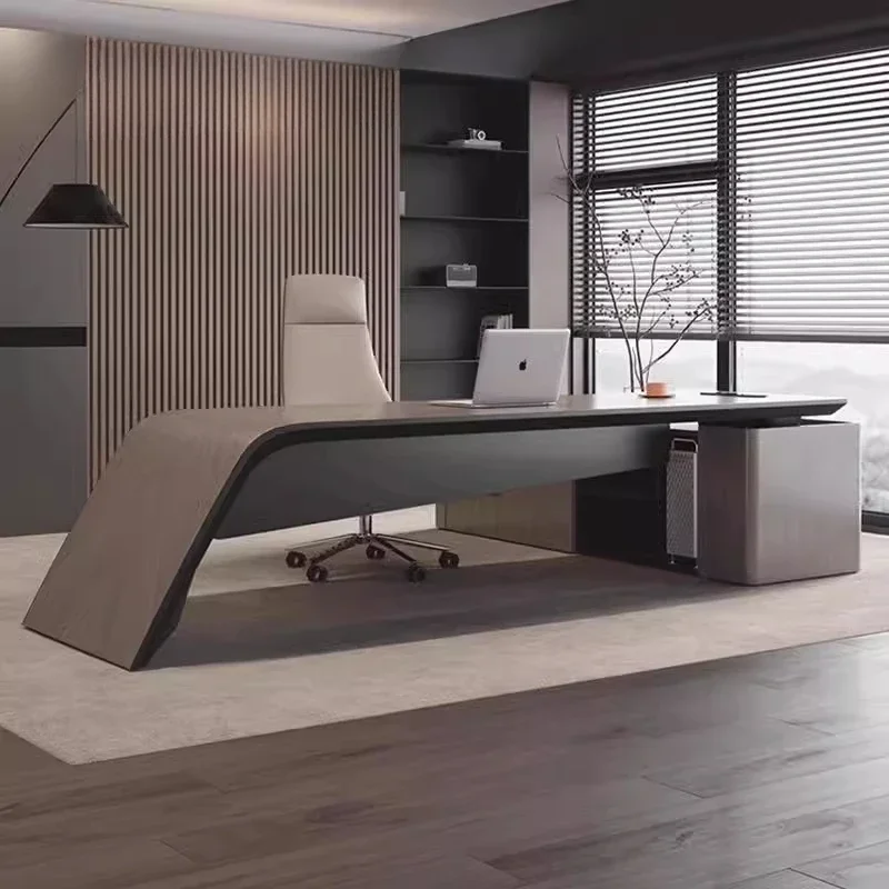

Modern Luxury Designer Computer Desk L Shaped Office Executive Art Office Desk Reading Standing Escritorios De Oficina Furniture