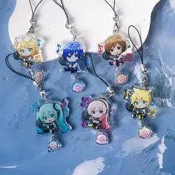 Cute Hatsune Miku Kaito Rin Len Mobile Phone Chain Animation Peripheral Cartoon Pendant Japanese Kawaii Keychain Birthday Gift