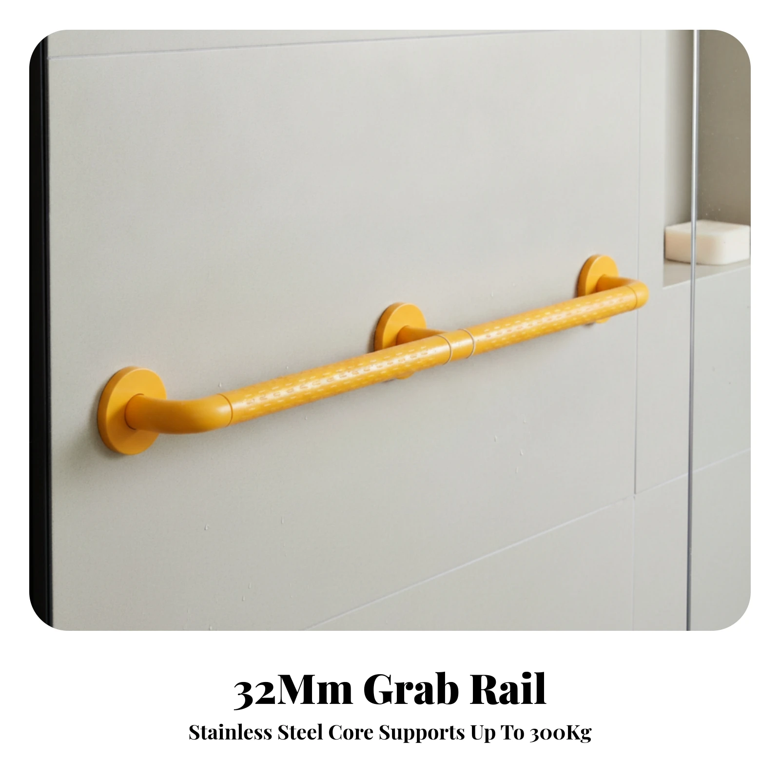 Bathroom Grab Bar Glow-in-the-Dark Toilet Grab Bar Assist Handrail Long-Lasting Hardware Secure for Elderly, Shower