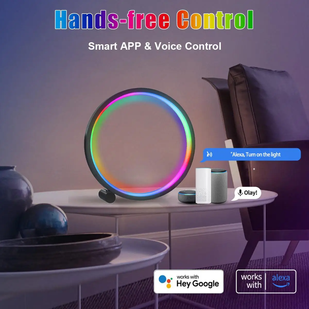 Smart Table Lamp Music Sync Stepless Dimming Table Lamps Atmosphere Usb Desk Setup Room Decor Atmosphere Light Home Gift Usb - view 6