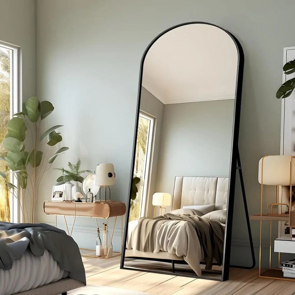 

Arched Full Length Mirror, 71"x32" Large Full Body Mirror with Aluminium Metal Frame, Shatter Protection, Black